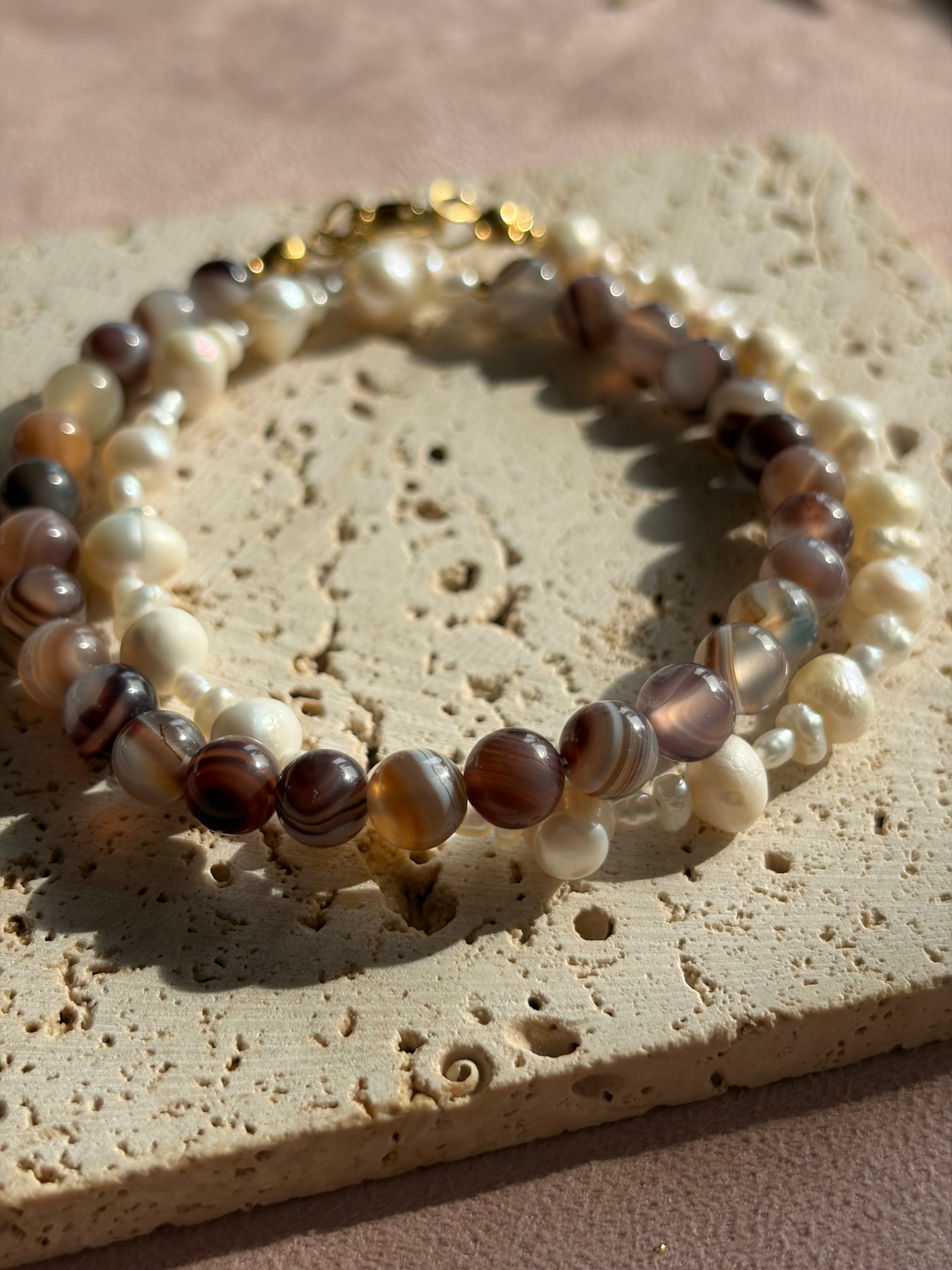 BROWN PEARL - Achat Perlenkette