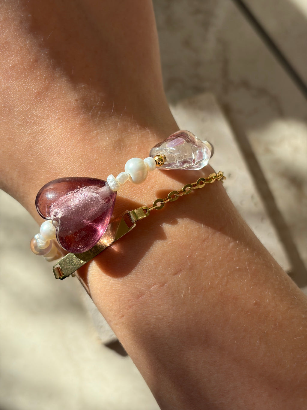 PURPLE HEART - Perlenarmband
