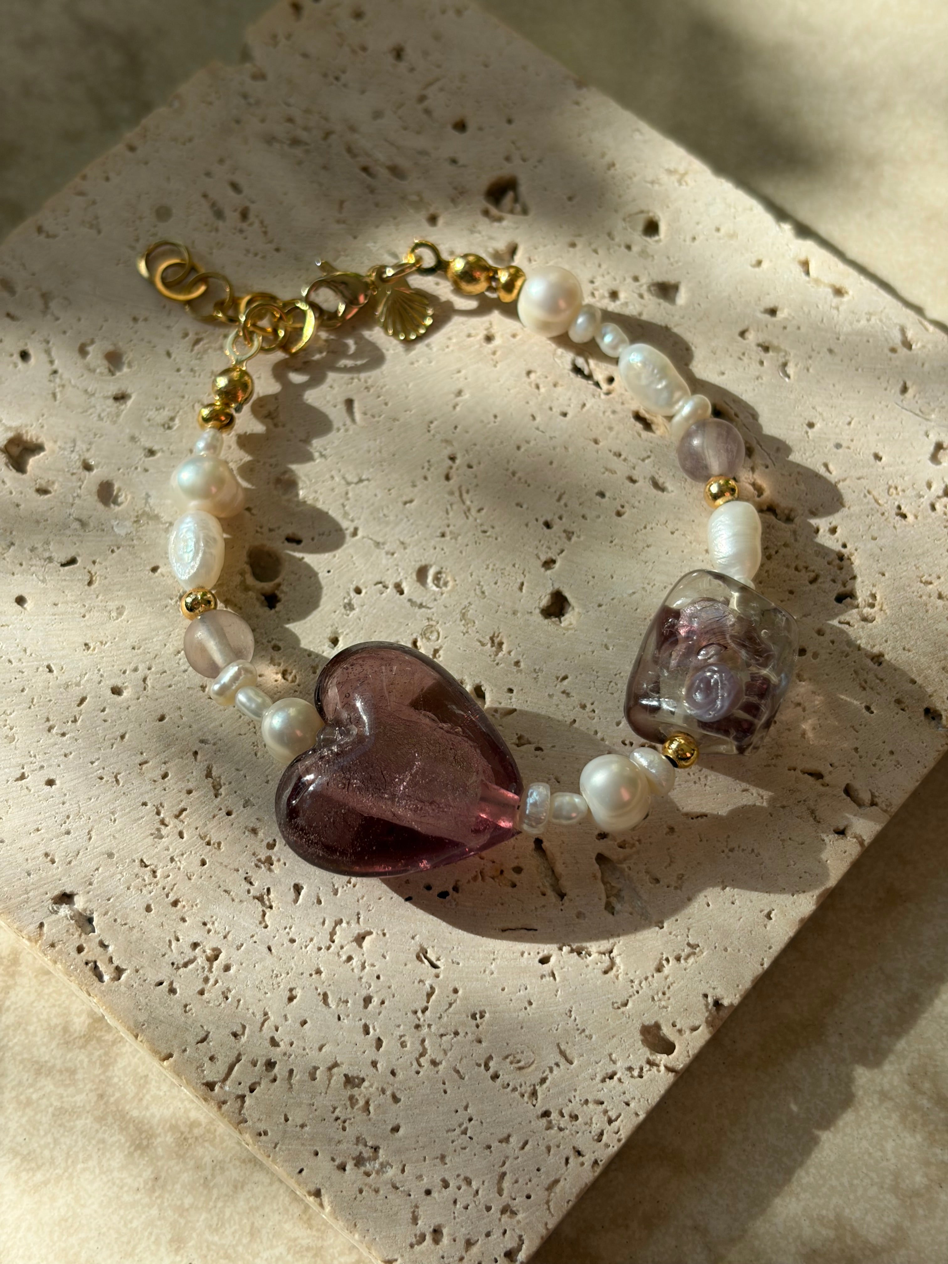PURPLE HEART - Perlenarmband