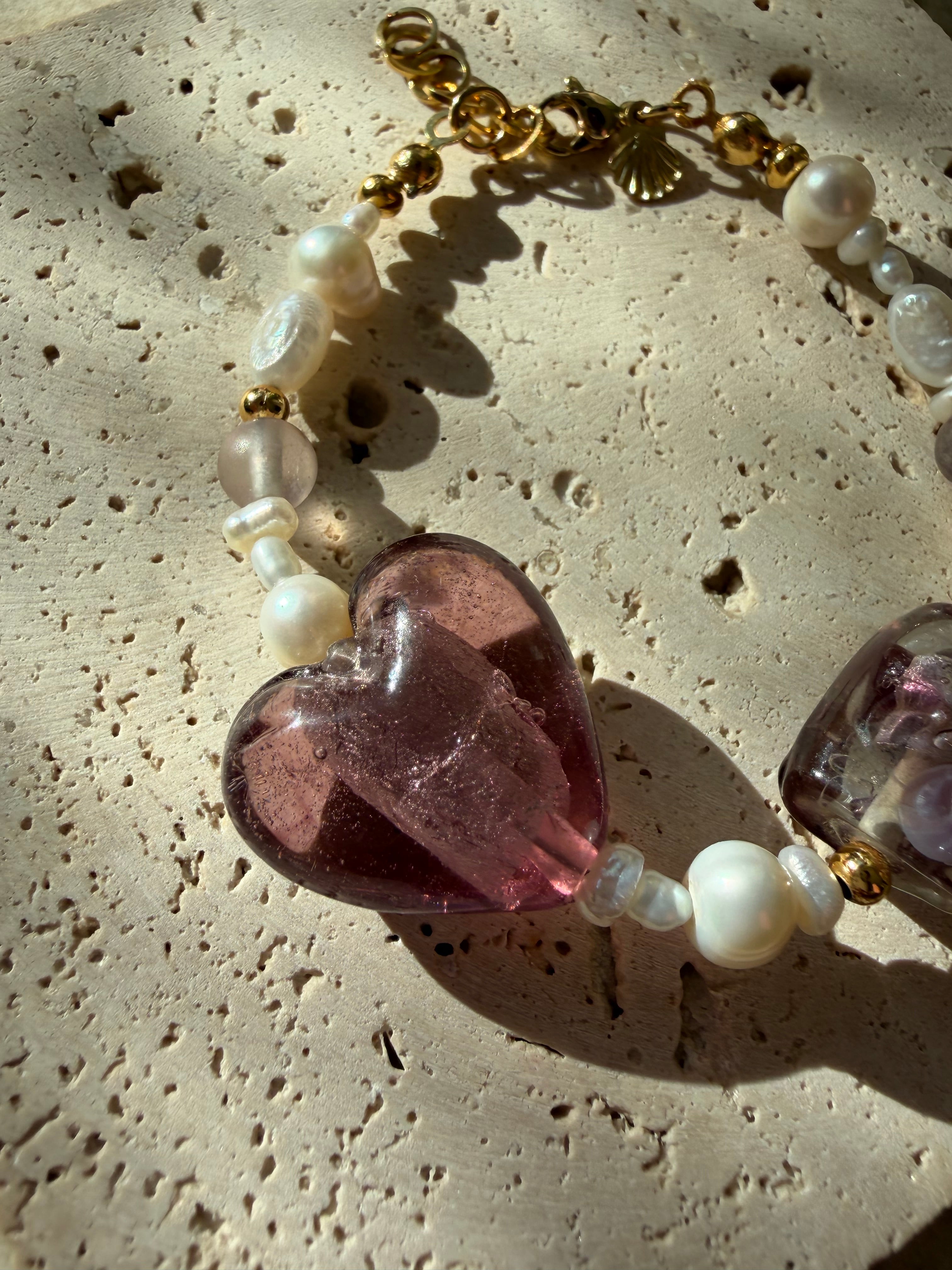 PURPLE HEART - Perlenarmband