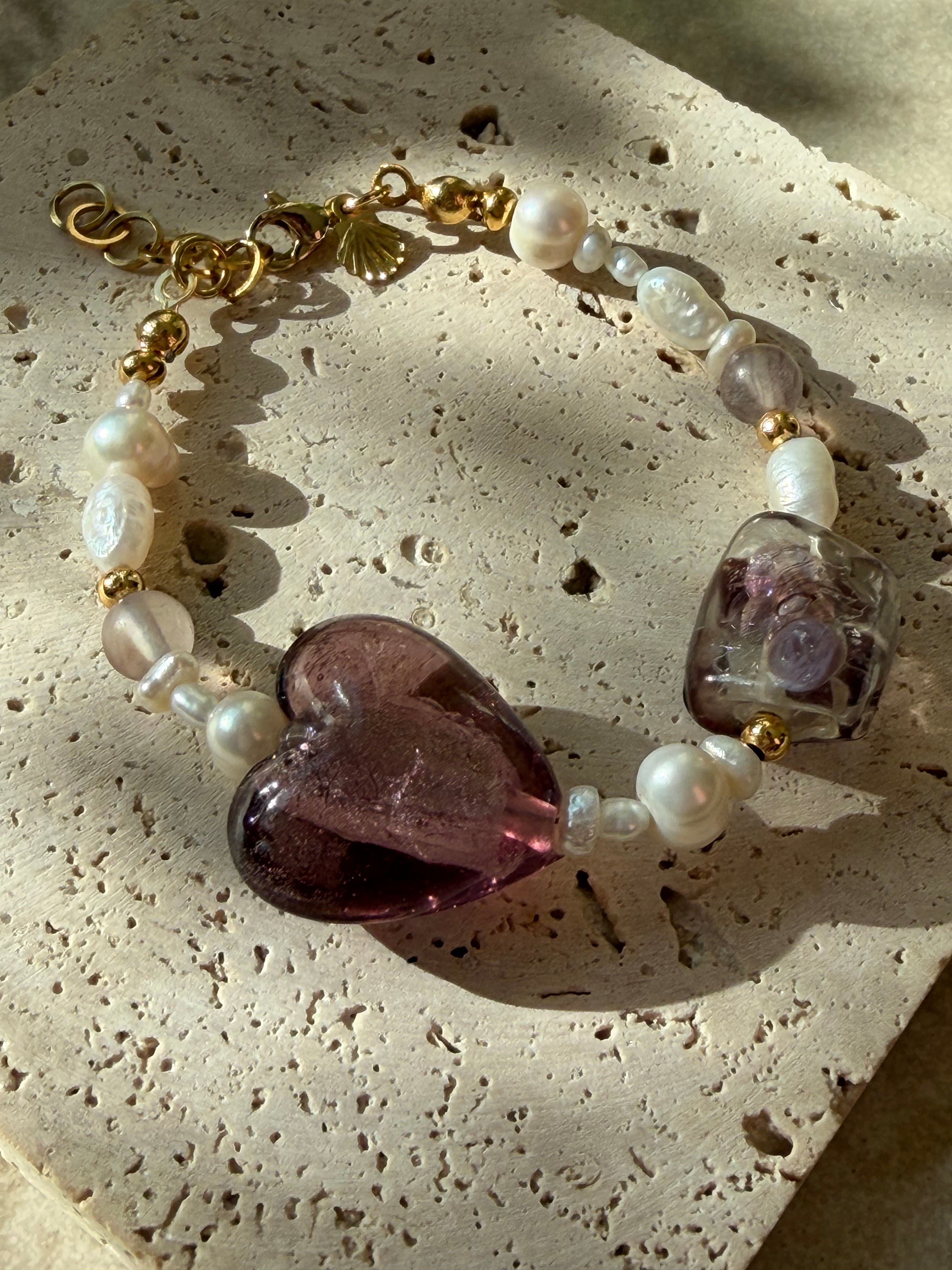 PURPLE HEART - Perlenarmband