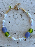 VIOLET - vergoldetes Perlenarmband