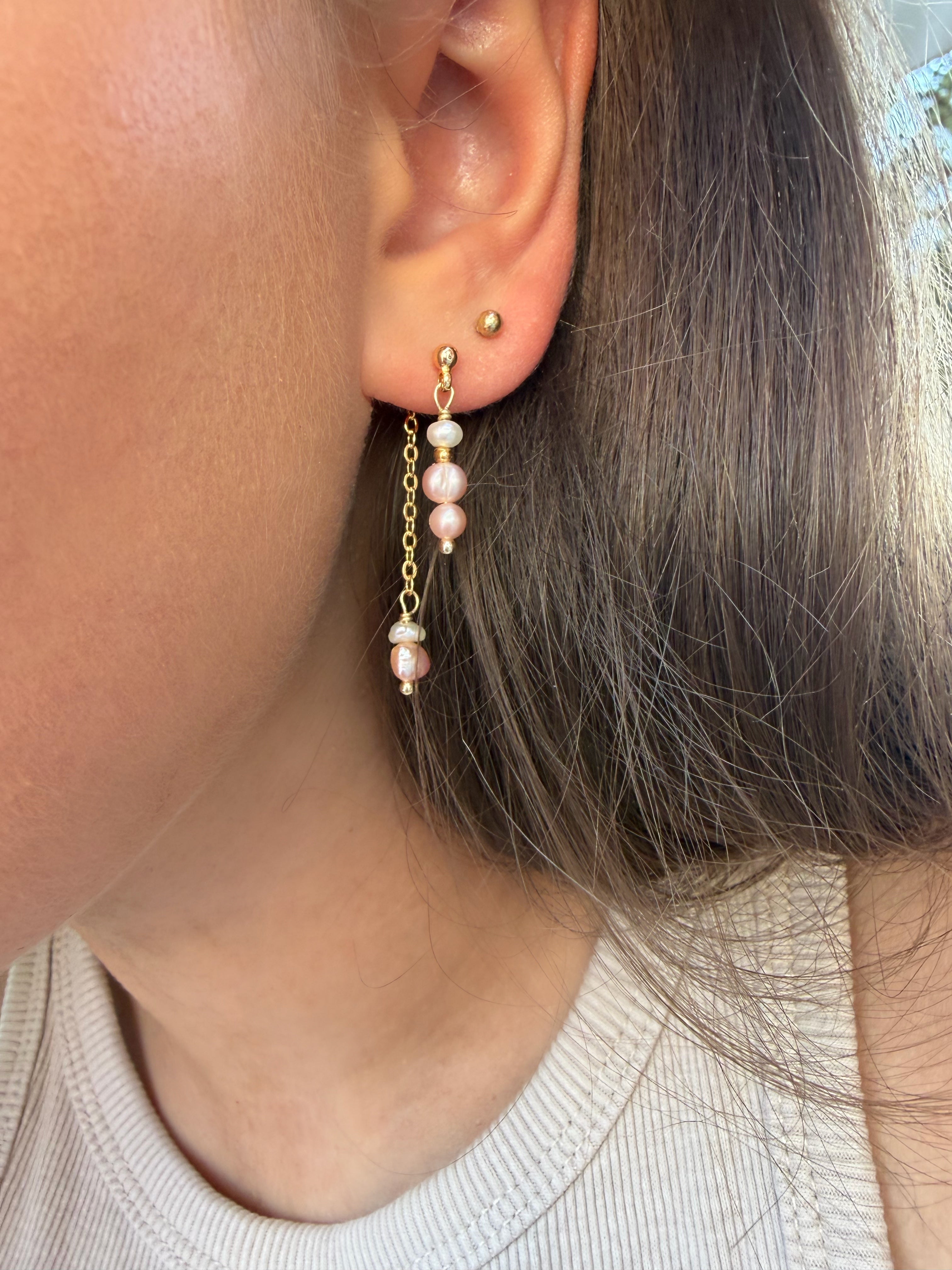 ROSE PEARL - vergoldete Perlenohrstecker
