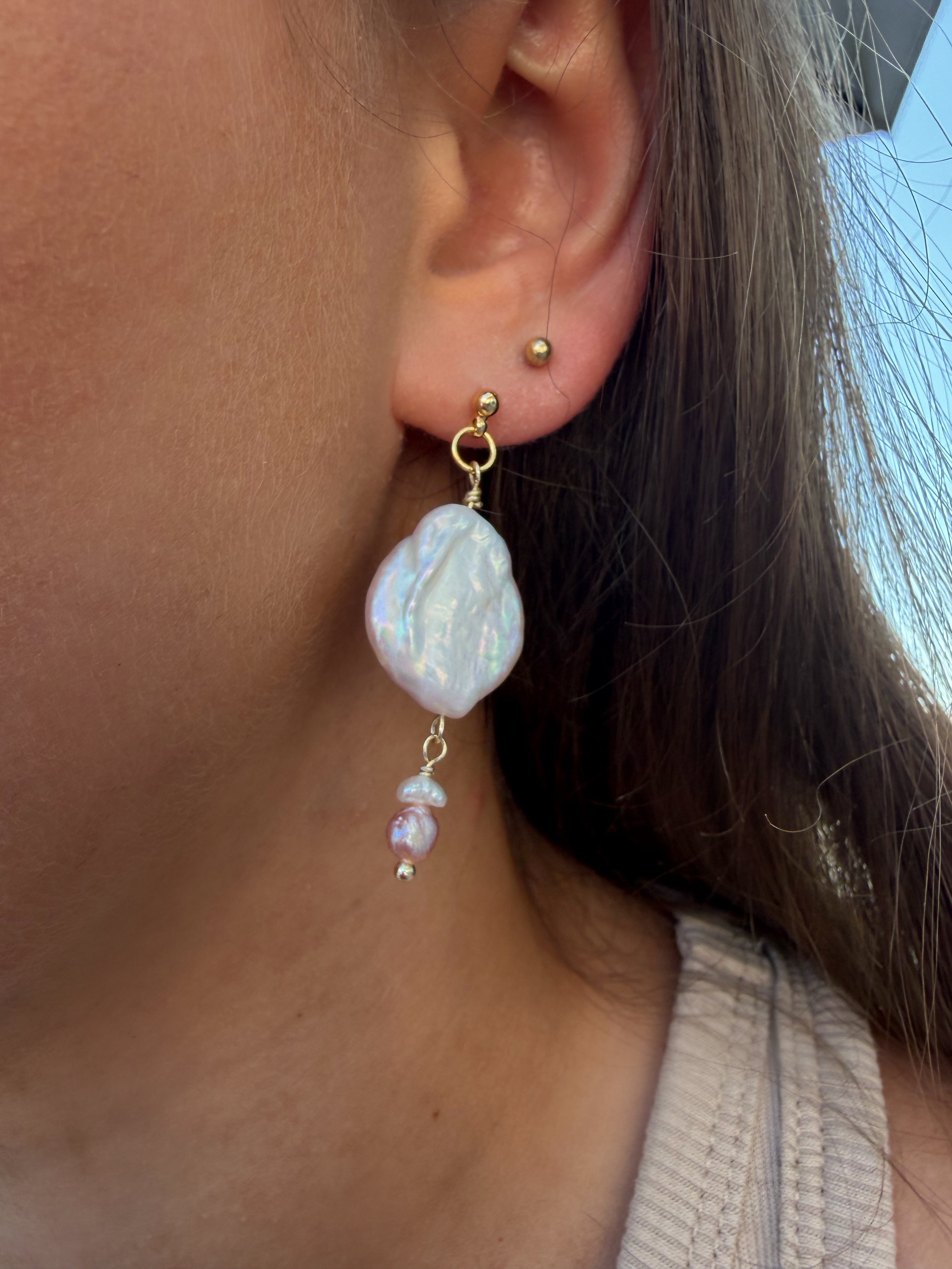 PEARL BLUSH - vergoldete Perlenohrstecker
