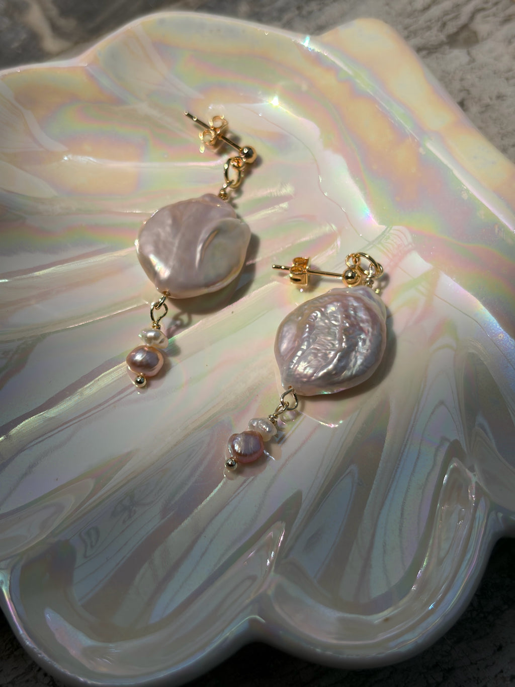 PEARL BLUSH - vergoldete Perlenohrstecker